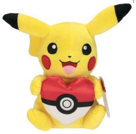 Animefanshopde Pikachu Pokémon Plüschtier Mit Pokeherz 20 Cm