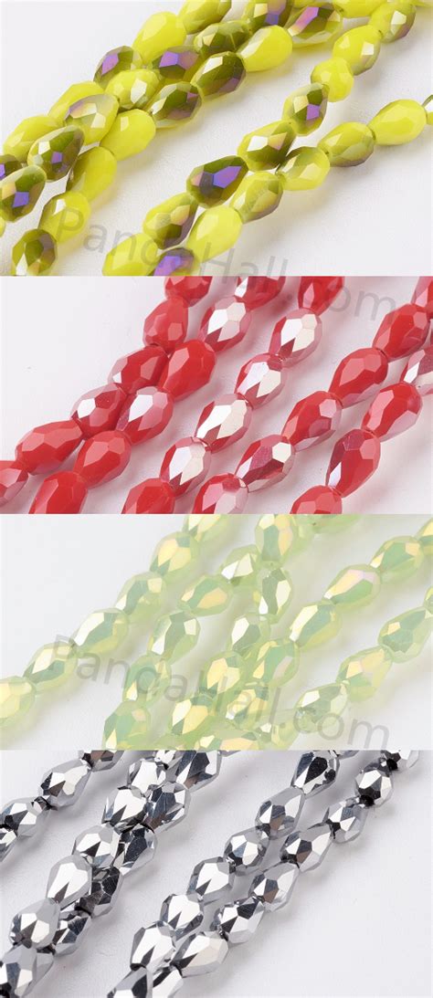 Pandahall Electroplate Imitation Jade Glass Beads Strands Half Plated
