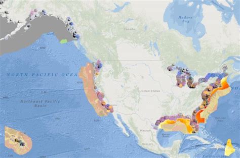 Interactive Map Of Coastal And Marine Geoscience Features In The United