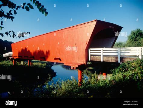 Roseman Covered Bridge Madison County Iowa Usa Stock Photo Alamy