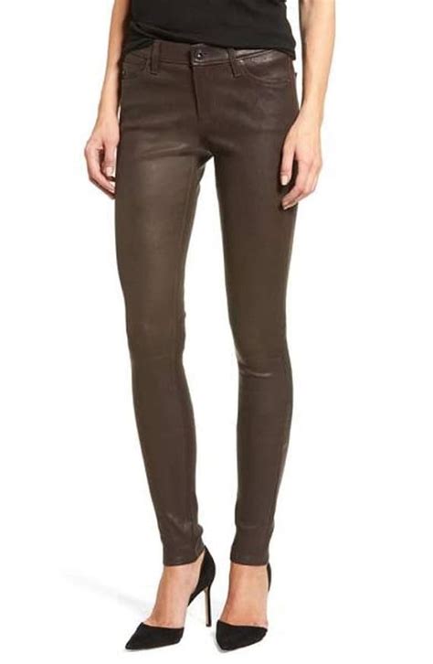 New Trendy Dark Brown Lambskin LEATHER PANT For Women Pencil Etsy