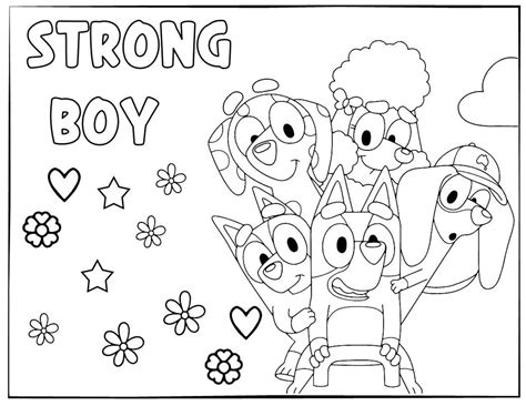 10 Printable Bluey Coloring Page For Birthday Personalized Etsy
