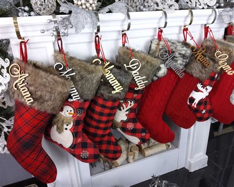 Christmas Stocking Name Tags Personalized Stocking Wood Etsy