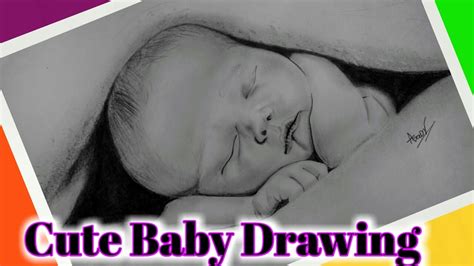 Sleeping Baby Drawing Easy Cute Baby Sleeping Drawing Youtube