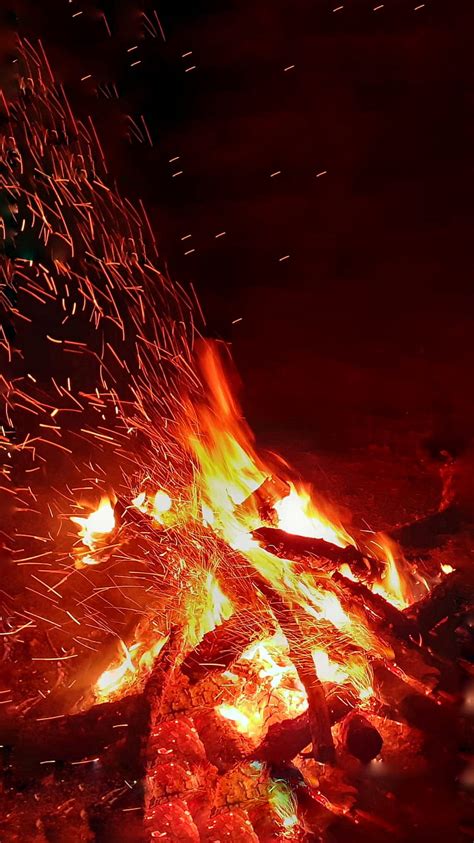 Fire Bonfire Flame Flames Lava Night Hd Phone Wallpaper Peakpx