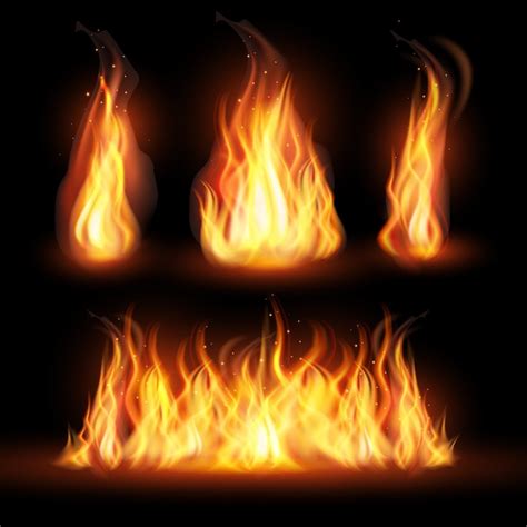 Free Vector Realistic Fire Flames Concept