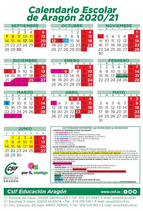 Calendario 2022 Escolar Aragon 2022 Spain