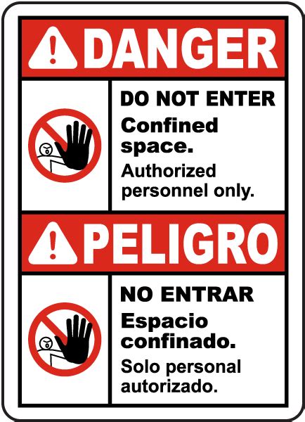 Bilingual Danger Do Not Enter Authorized Personnel Only Label Save 10