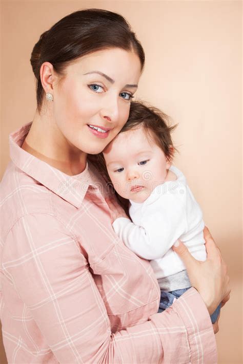 Mother And Six Months Old Baby Girl Stock Photo Image Of Female