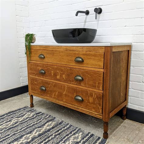 Solid Oak Restored Vintage Bathroom Vanity Unit This Fantastic Vanity