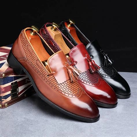 Men Dress Shoest Luxury Fashion Italian Style Leather Loafer Shoes