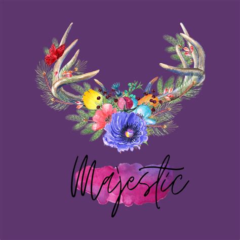 Majestic Wildflower Antlers Antlers T Shirt Teepublic