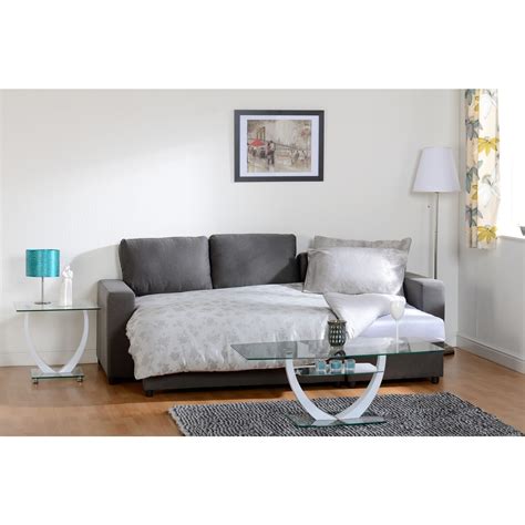 Grade A2 Dora Corner Sofa Bed In Dark Grey Fabric Furniture123
