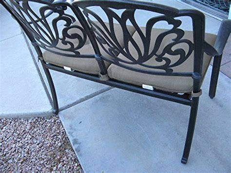 Elizabeth Outdoor Patio Bench Seating Dark Bronze Cast Aluminum Set Of