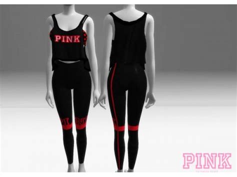 Pink Tank Top And Leggings Tops For Leggings Sims 4 Clothing Sims 4
