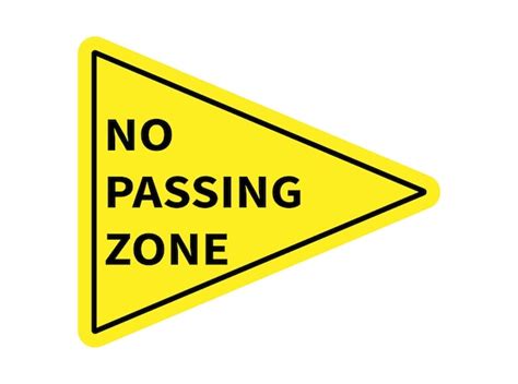 Premium Vector No Passing Zone Sign Yellow Triangle