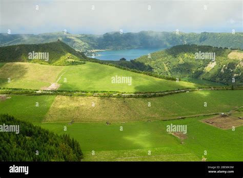 Lakes In Sete Cidades Landscape Of San Miguel Island Azores Portugal