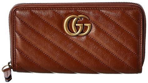 Gucci Gg Marmont Matelasse Leather Zip Around Wallet Shopstyle