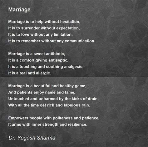 Marriage Marriage Poem By Dr Yogesh Sharma