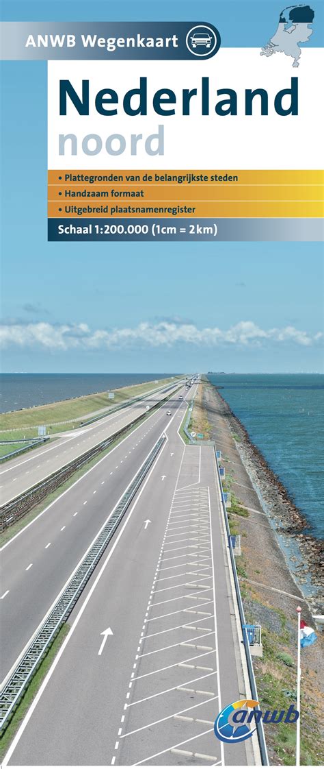 Wegenkaart Nederland Noord 1200000 Uitgeverij Lannoo