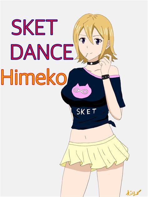 Onizuka Hime Sket Dance Highres 1girl Blonde Hair Breasts Choker Copyright Name Eating