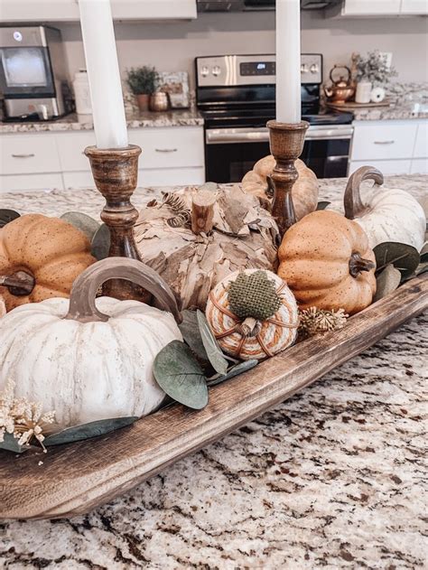 Dough Bowl Fall Centerpiece With Muted Tones And Warm Glow 🧡🍁 Fall