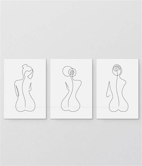 Digital Prints Prints Female Nudity Printable Wall Art Woman Line
