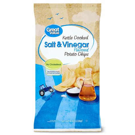 Great Value Kettle Cooked Salt And Vinegar Potato Chips 8 Oz