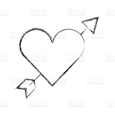 Cute Heart Love With Arrow Stock Illustration Download