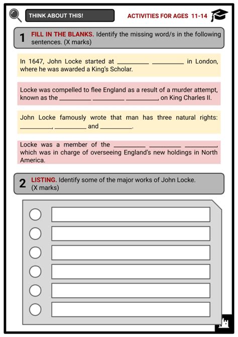 John Locke History Facts And Worksheets School History
