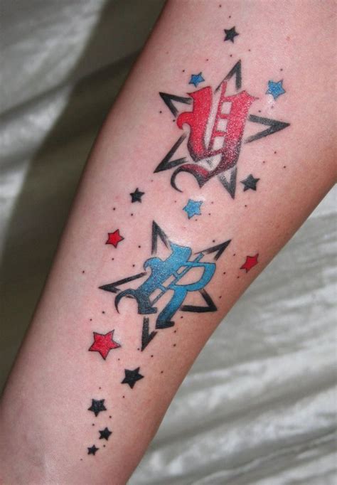 Stars Letter Tattoo By 2face Tattoo On Deviantart Star Tattoo Designs