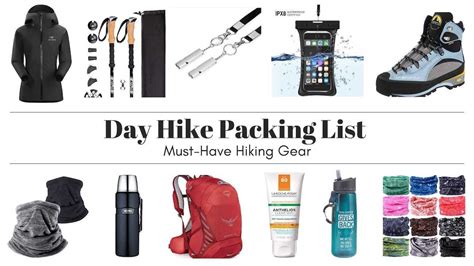 Day Hike Packing List Lightweight Must Have Hiking Gear Hiking Gear
