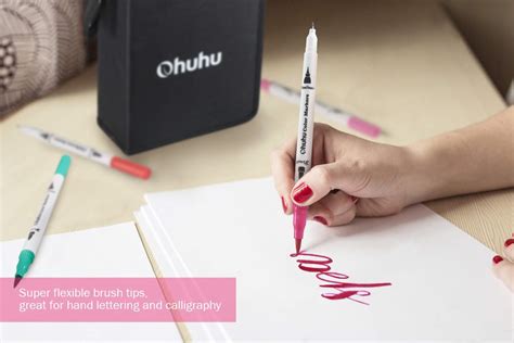 100 Colours Colouring Pens Ohuhu Dual Tip Brush Pens Felt Tip Pens