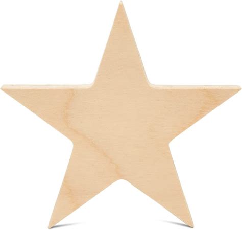 Chunky 3d Wooden Stars For Crafts 4 Inch Pack Of 2 Wood