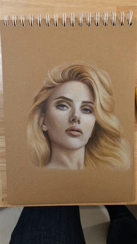 Portrait Of Scarlett Johansson Portrait Art Faber Castell