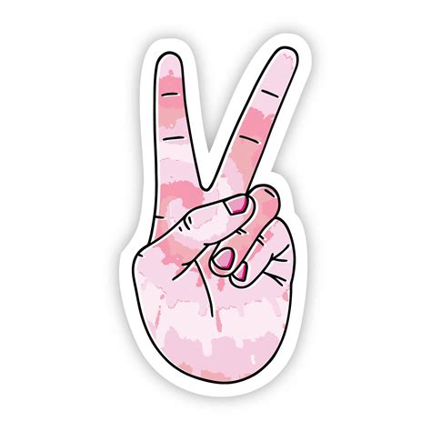 Peace Sign Pink Aesthetic Sticker Big Moods