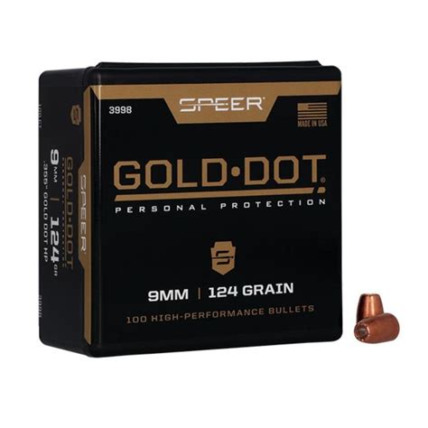 Speer Gold Dot 124gr 9mm Luger Gdhp 100 Box — Delta Mike Ltd