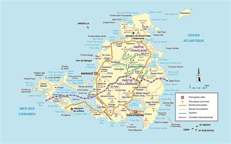 Large Detailed Road Map Of Saint Martin Island St Maarten Island