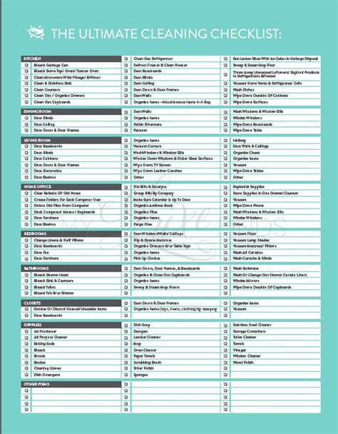 The Ultimate House Cleaning Checklist Printable Pdf U