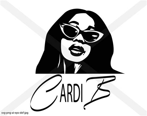 Cardi B Silhouette Instant Download Svg Png Eps Dxf Ai  Etsy