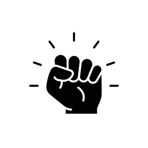 Empowerment Icon Simple Solid Style Hand Fist Empower Strength