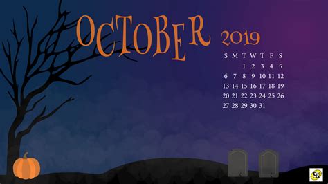 Free Download October 2019 Desktop Calendar Composure Graphics