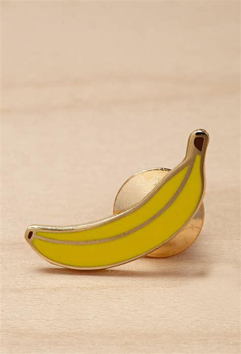 Lyst Forever 21 Greenwich Letterpress Enamel Banana Pin In Yellow