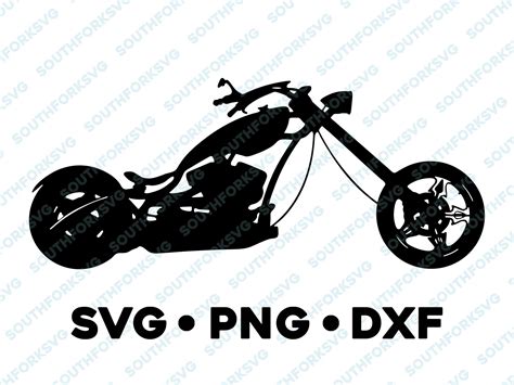 Chopper Motorcycle Silhouette Svg Png Dxf Cut File Design Etsy Canada