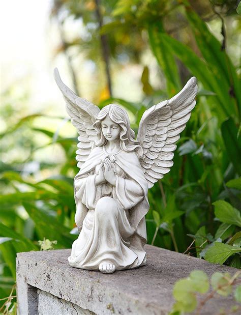 Napco 11299 Praying Angel In Kneeling Pose Garden Statue