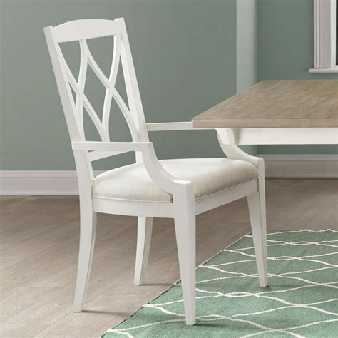 Riverside Furniture Myra Cross Back Upholstered Dining Arm Chair Set