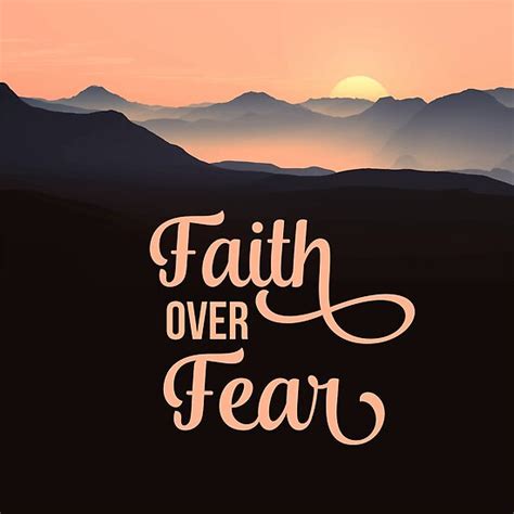 Faith Over Fear Christian Quote Beautiful Landscape Design Poster