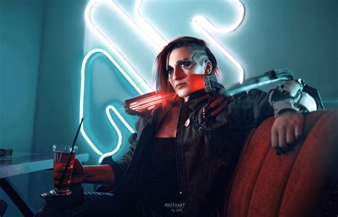 Cold Beauty In The Neon Lights Of Night City Cyberpunk 2077 Vee