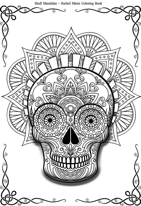 Skull Mandalas Coloring Book Sugar Skulls With Decorated Designs Pr