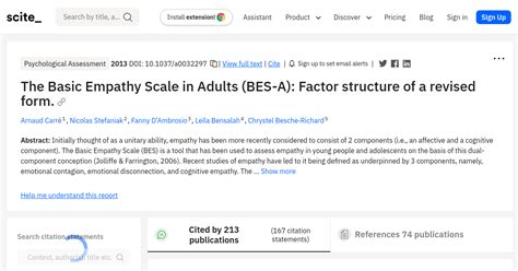 The Basic Empathy Scale In Adults Bes A Factor Structure Of A